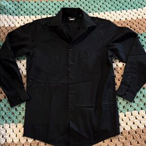 Classic Black Long Sleeve Dress Shirt Mens sz Small 14-13.5 32/33